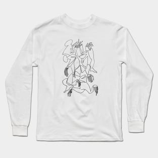 Abstract Bodies Drawing Improvisation #8 Long Sleeve T-Shirt